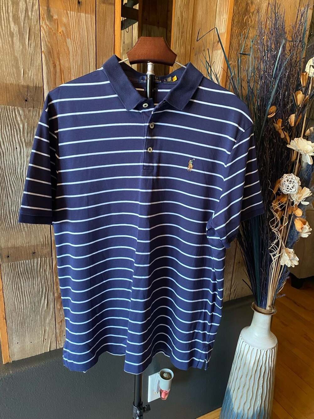 Polo Ralph Lauren Men's Classic-Fit Striped Cotton Polo Shirt, Size L